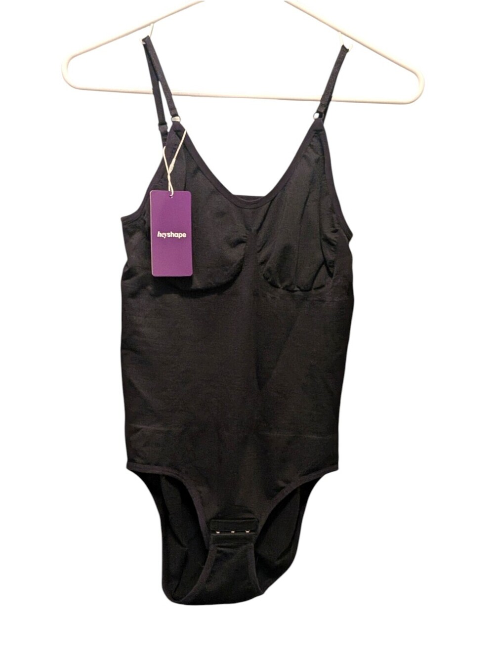 HeyShape Womens XL Black Seamless Shapewear Bodysuit Hook Eye Closure NWT